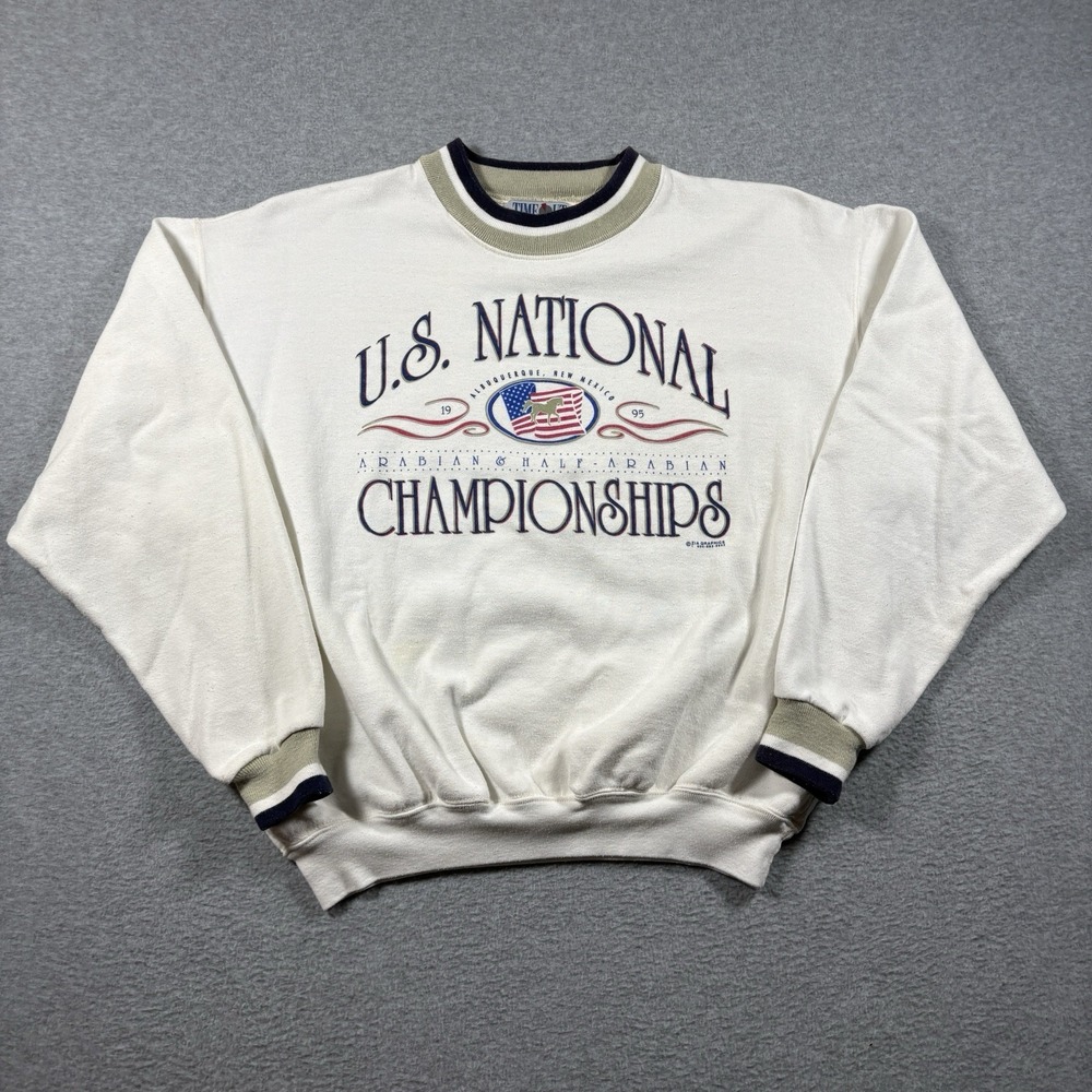 Vintage 1995 Time Out Arabian Horse Championships Sweatshirt Mens L White USA